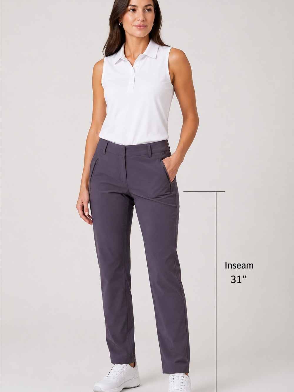 Slazenger Golf Tech Pants Gray Purple Performance Stretch Women’s 6
